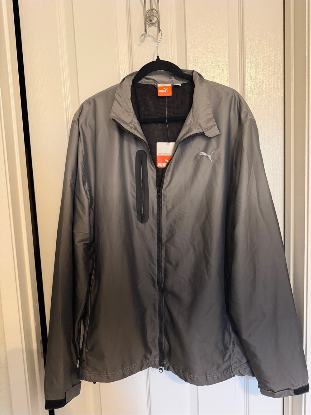 Puma Men's Gray Full-Zip Windbreaker Jacket